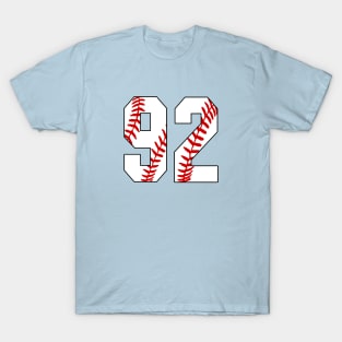 Baseball Number 92 #92 Baseball Shirt Jersey Favorite Player Biggest Fan T-Shirt